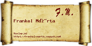 Frankel Márta névjegykártya